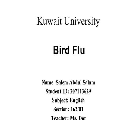 Edited Bird Flu | PPT