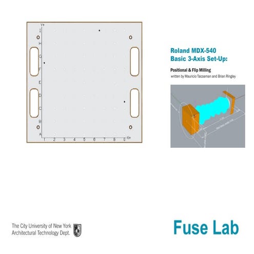 Roland: 3-axis Set-Up Positional & Flip Milling