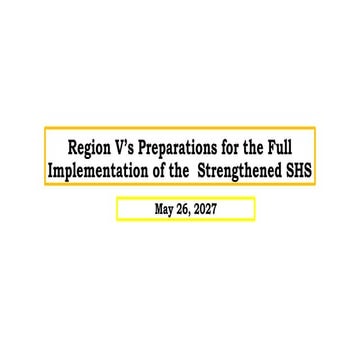 Comprehensive Overview of DepEd's Strengthened Senior High School ...