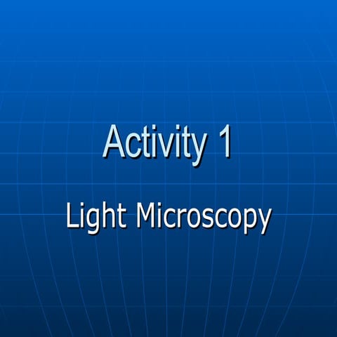 tHE lIGHT mICROSCOPE