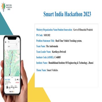 Real Time Vehicle tracking system | Smart India hackathon ppt.pptx