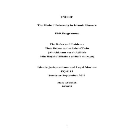 Rules Governing Sale of Debt