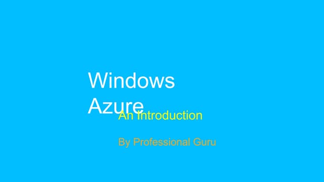 Introduction to Azure