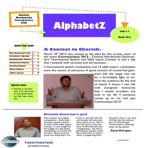Newsletter 7   march 2012