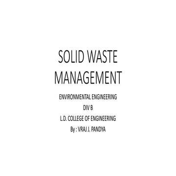 SOLID WASTE MANAGEMENT 
