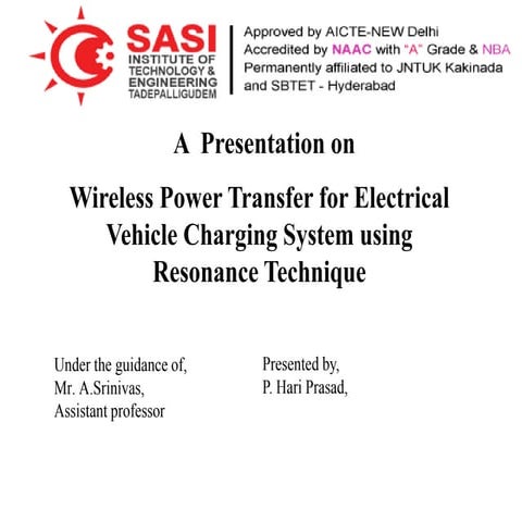 wireless charging of an electrical vechicle