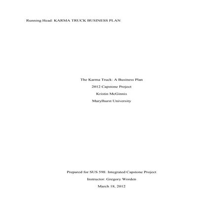 Sustainable Food Truck Business Plan