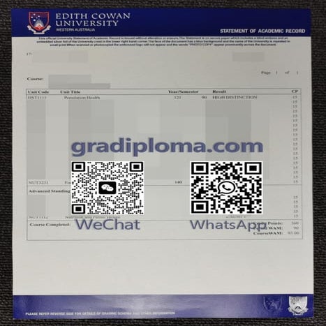 Edith Cowan University transcript online