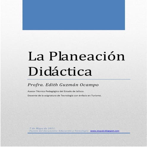 Edith Guzmán Ocampo - La planeación didáctica