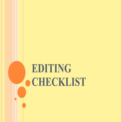 Editing Checklist