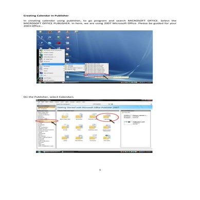 Editing calendar in publisher & number line in word