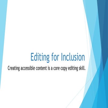 Editing for Inclusion