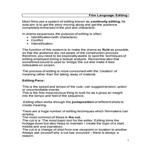 EDITING NOTES 1