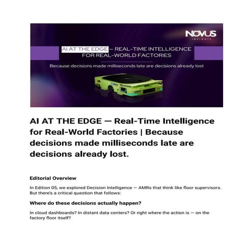 Edge AI in Autonomous Mobile Robots: Real-Time Factory Intelligence | PDF