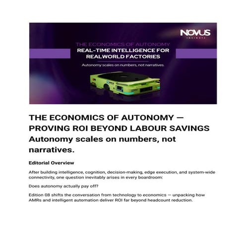 Maximizing ROI with Autonomous Mobile Robots Beyond Labour Savings | PDF
