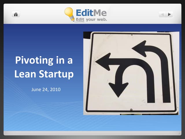 Pivoting in a Lean Startup - A Case Study by EditMe