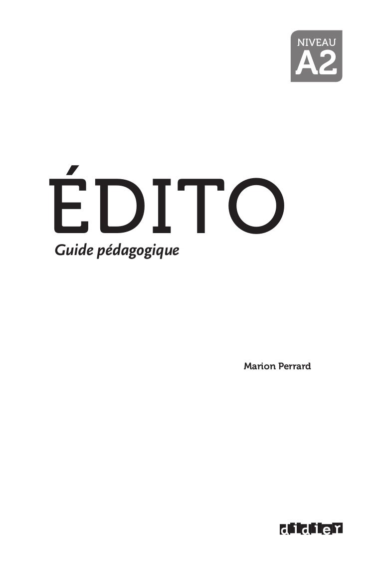 Edito Guide Pedagogique Complet