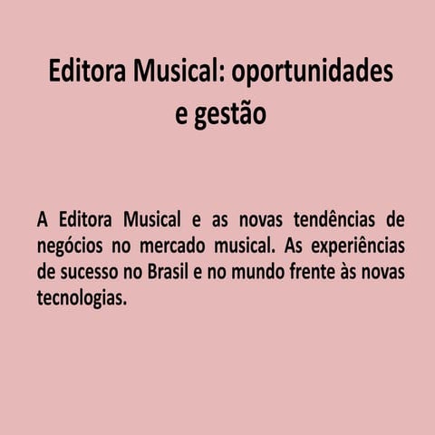 Editora Musical - Fernando Yazbek | PPTX