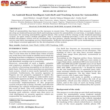 An Android Based Intelligent Anti-theft and Tracking System for Automobiles