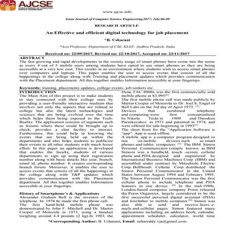 An Effective and efficient digital technology for job placement