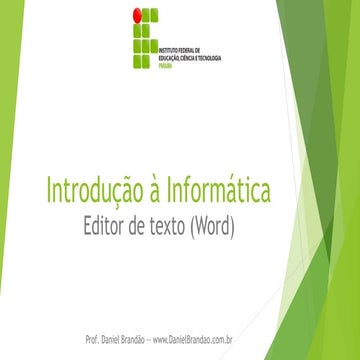 Introdução ao editor de texto Word