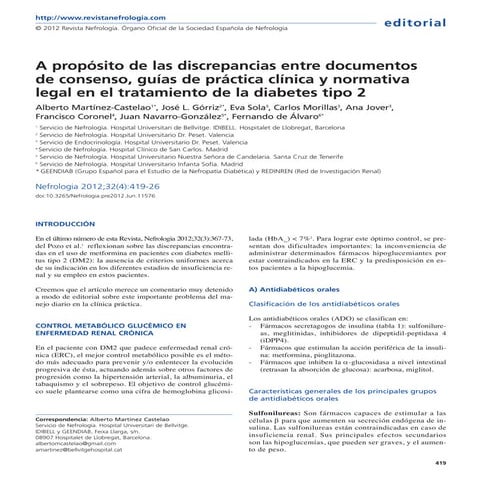 Antidiabéticos y ERC