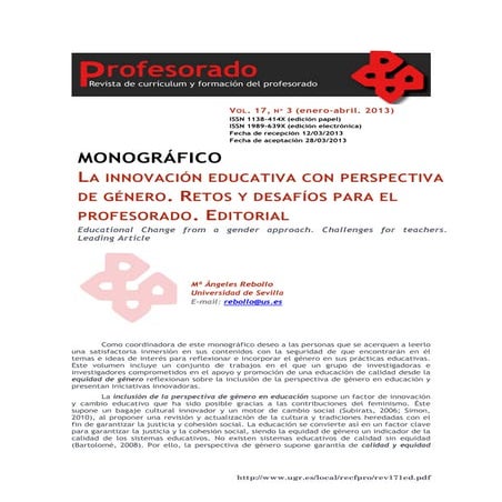 La innovación educativa con perspectiva de género