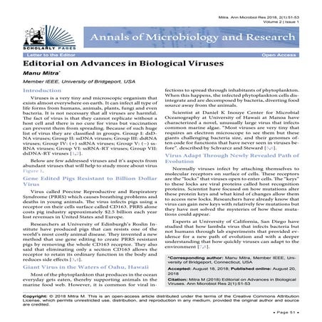 Advances in biological viruses