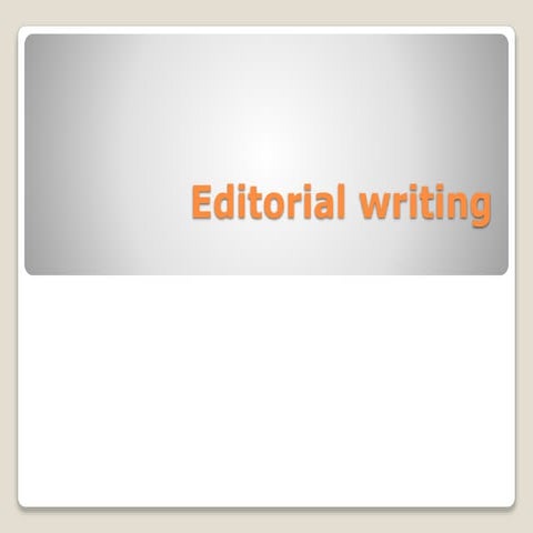 Editorial writing by Janet D. Camerino