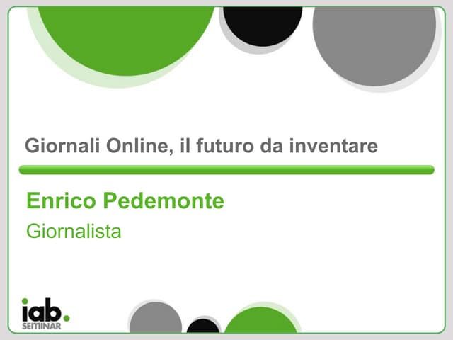 Editoria on line e social media_Iab Seminar Alessandro Sisti