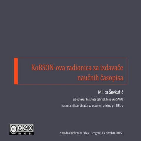 Uputstva za izdavače naučnih časopisa