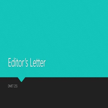 Editor's letter