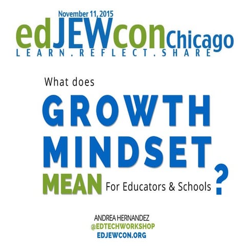 edJEWcon Chicago: Growth Mindset for Educators & Schools