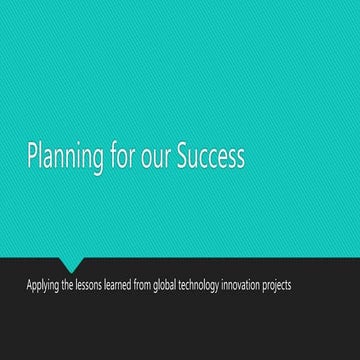 Planning for our Success