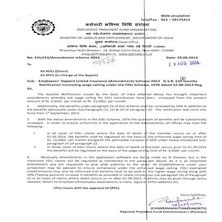 Edli amendment scheme