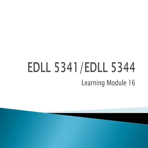 Edll 5341 edll 5344 may 5%2c 2014 learning module 16
