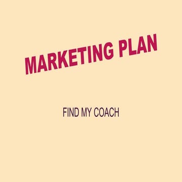 Marketing Plan - "Find My Coach"