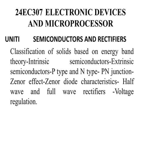 ELECTRONIC DEVICES AND MICROPROCESSOR(24EC307)-KONGUNADU COLLEGE OF ENGINEERI...