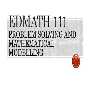EDMATH-111D presentation for problem solving