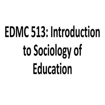 Sociology of education ppt. | PPTX
