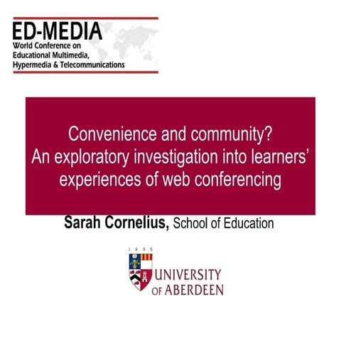 Convenience and Community? EdMedia11 presentation