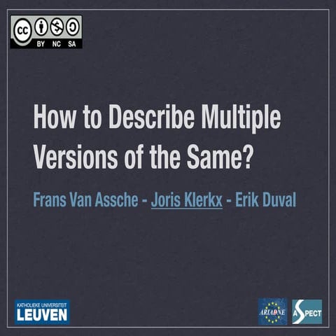 Edmedia 2010: How to describe multiple versions of the same