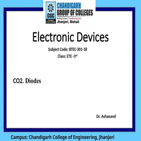 Electronic Devices Diodes and its associated parameters .pptx