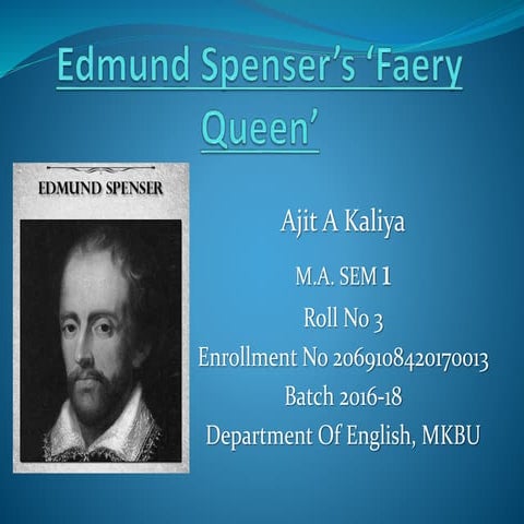 Edmund spenser’s ‘faery queen’