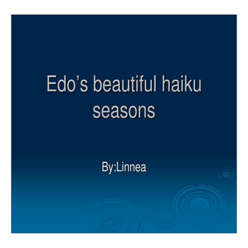 Edo's beautiful haiku seasons