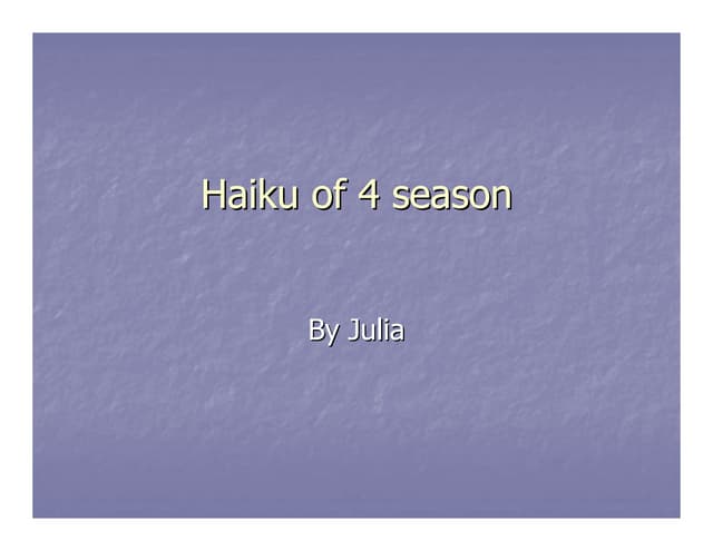 Haiku of 4 season 