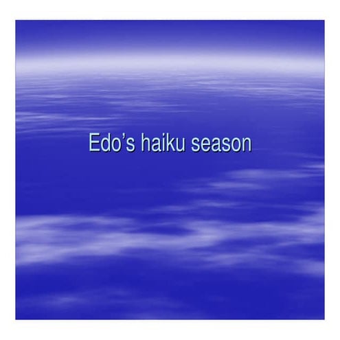 Edo's haiku season