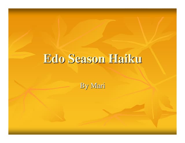 The Season of Edo