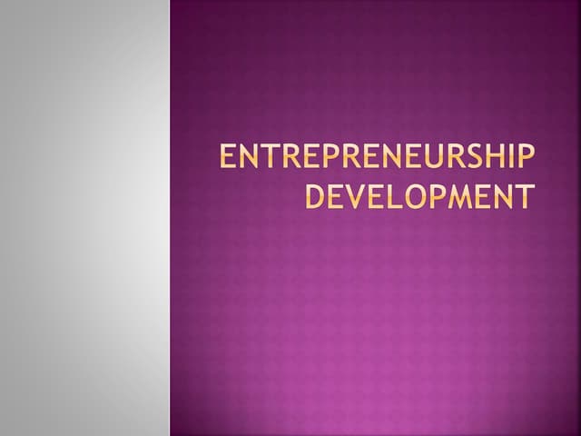 entrepreneurship development 