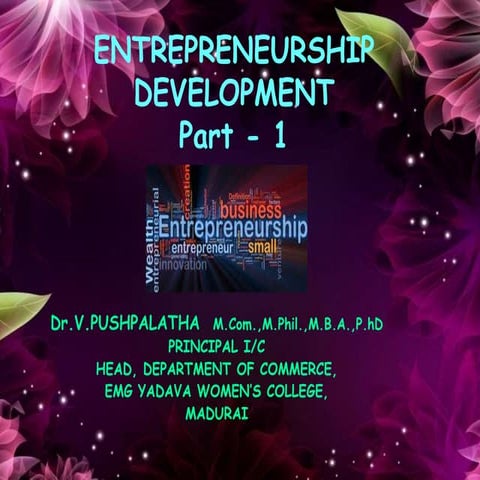 Entrepreneurship Development part 1